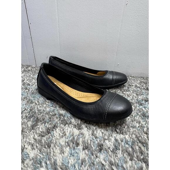 Clarks Shoes Womens 8.5 Meadow Opal Ballet Flat Cap Toe Leather Comfort Sensible - Picture 9 of 10